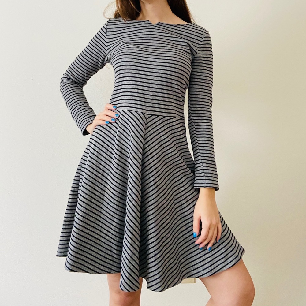 Fit n Flare Striped Dress - Picture 1 of 10